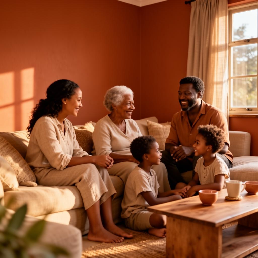 A South African family relaxing at home, the kind of peace of mind the right medical aid plan brings